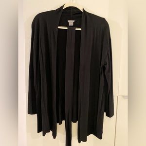 Ann Taylor large black sweater jacket with belt